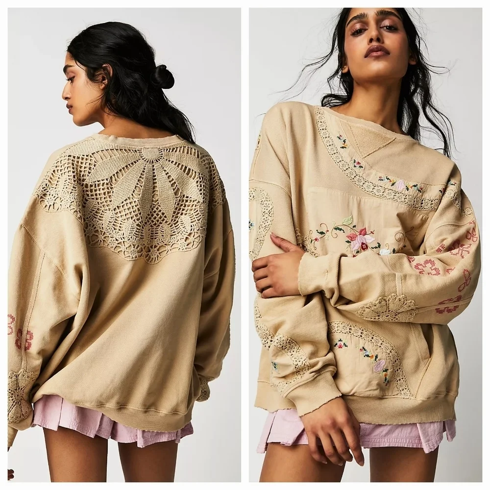 Free People Grams Attic Sweatshirt size S NWT - Picture 2 of 11